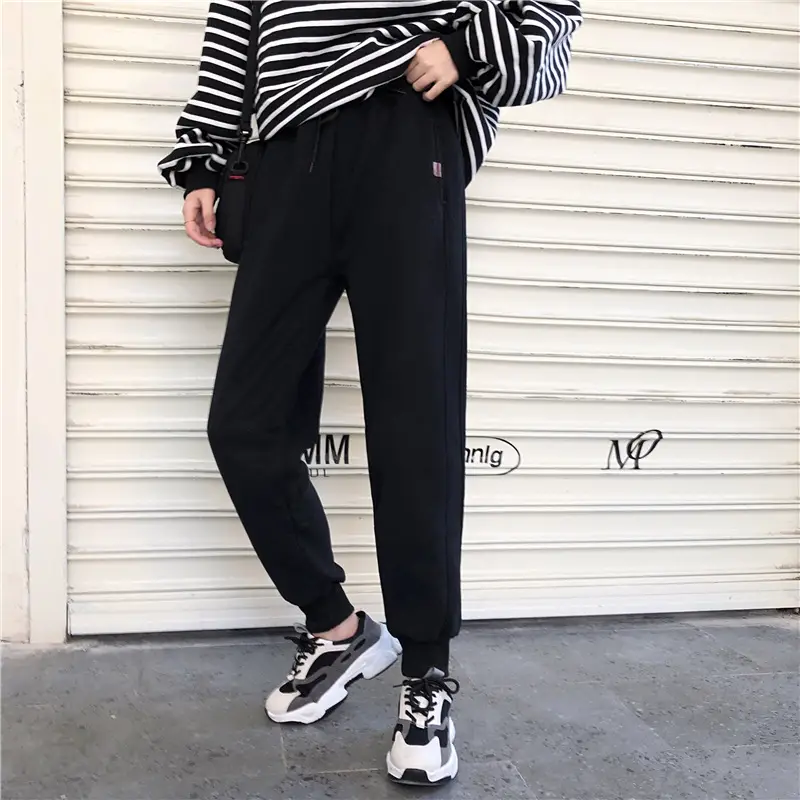 Women White Velvet Jogger Pants Loose Fit Winter Casual - Image 7