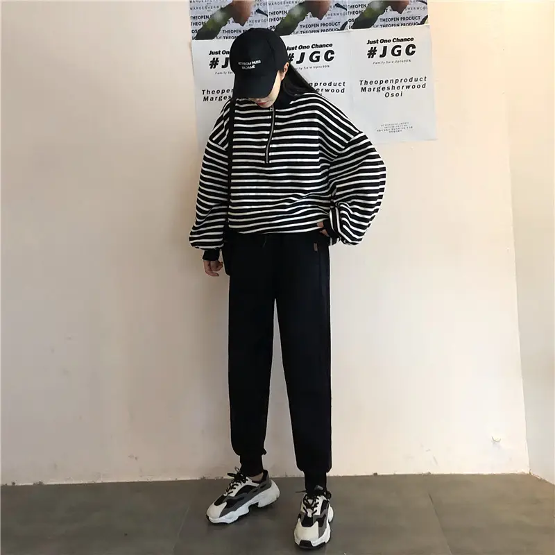 Women White Velvet Jogger Pants Loose Fit Winter Casual — feature 31