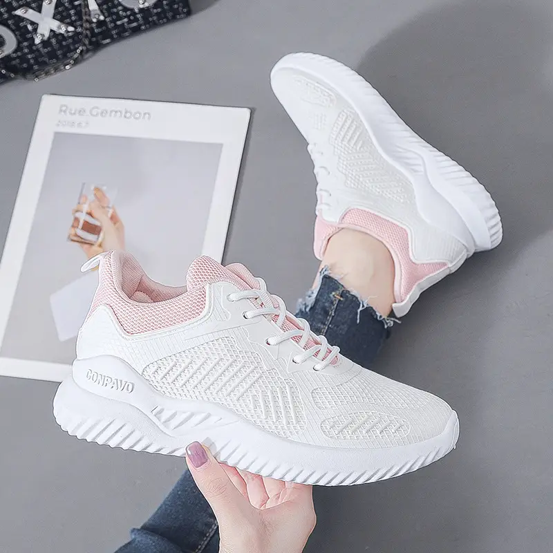 Running Shoes for Women 2026 Autumn New Style Fly-Knit Korean Version Versatile White Sneakers Student Casual Sports Shoes for Women - Image 5
