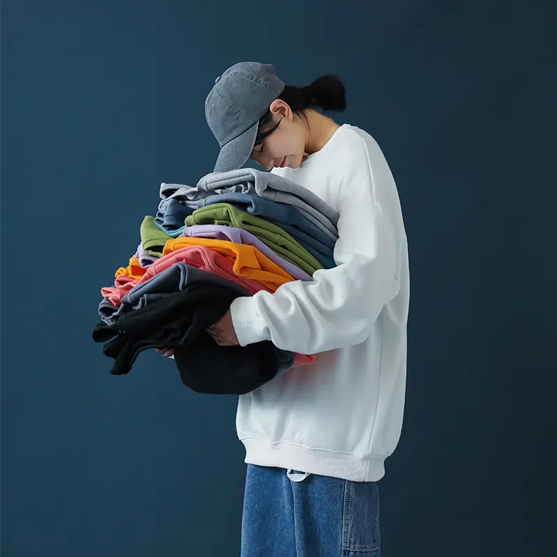 Men Black Loose Sweatshirt Jacket Large - Image 10