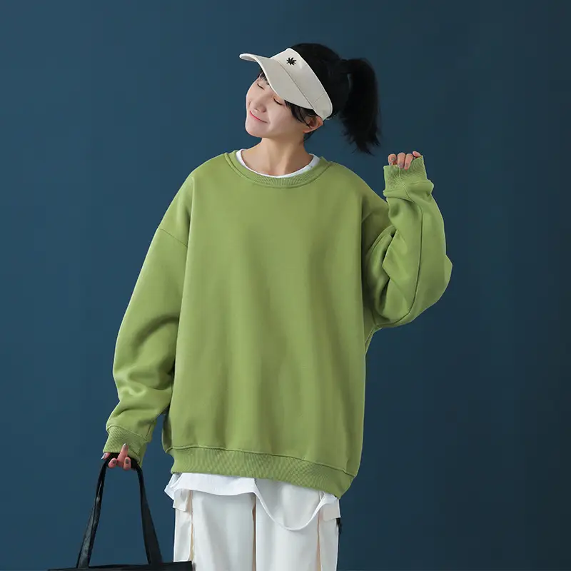 Men Black Loose Sweatshirt Jacket Large - Image 12