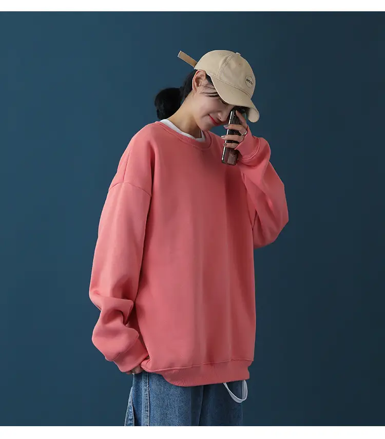 Men Black Loose Sweatshirt Jacket Large — feature 17