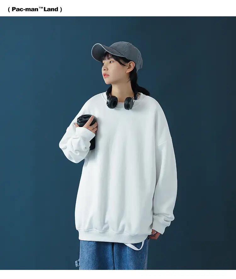 Men Black Loose Sweatshirt Jacket Large — feature 5