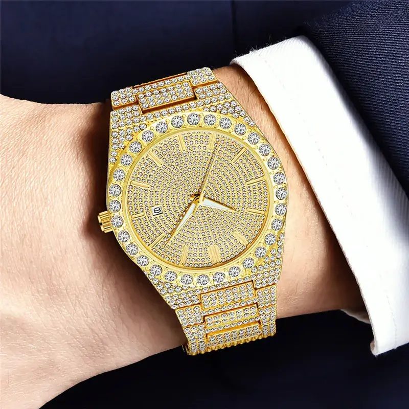 Hip-hop Gold Diamond Watch for Men - Image 7