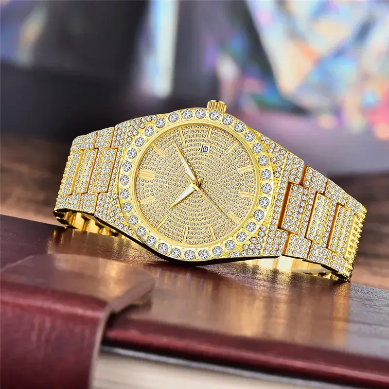 Hip-hop Gold Diamond Watch for Men - Image 8
