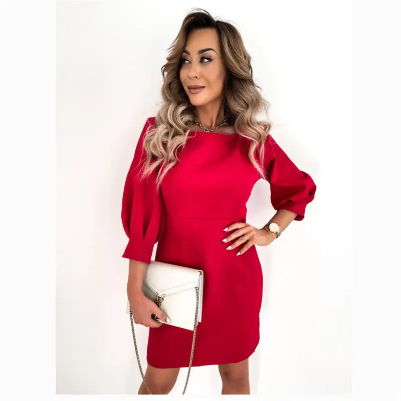 2024 Green Long Sleeve Short Dress for Women - Image 5