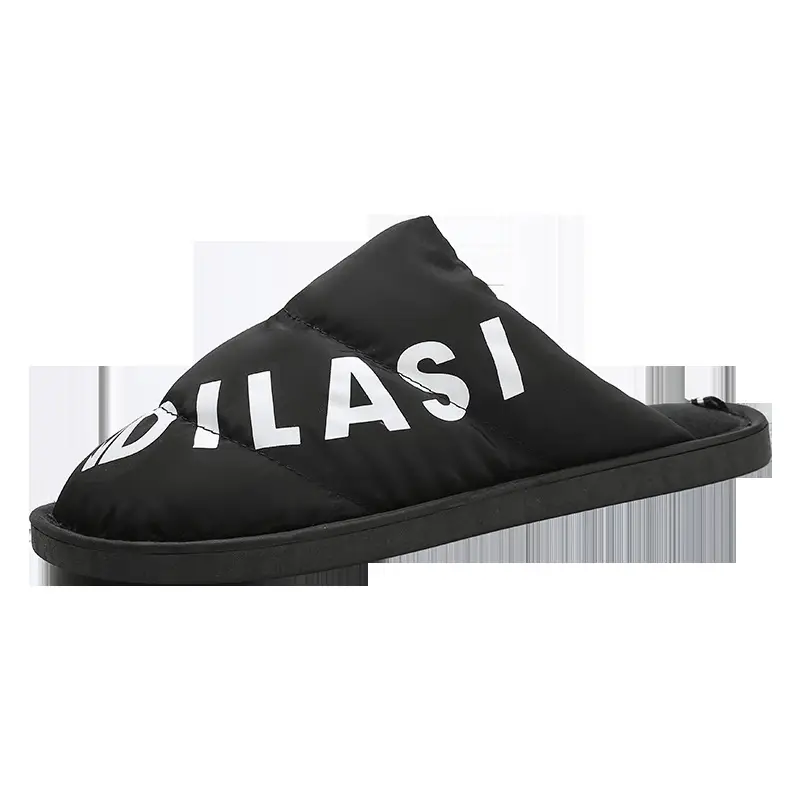 New couple cotton slippers women's winter down waterproof confinement shoes fleece-lined warm home indoor men's cotton shoes - Image 2