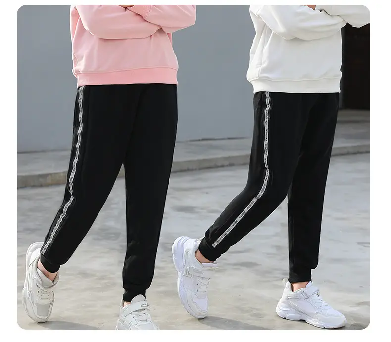 Boys Sweatpants Pink Striped Large Size — feature 28
