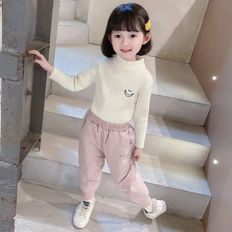 Pink Elastic Waist 0-6Yr Cotton Track Pants