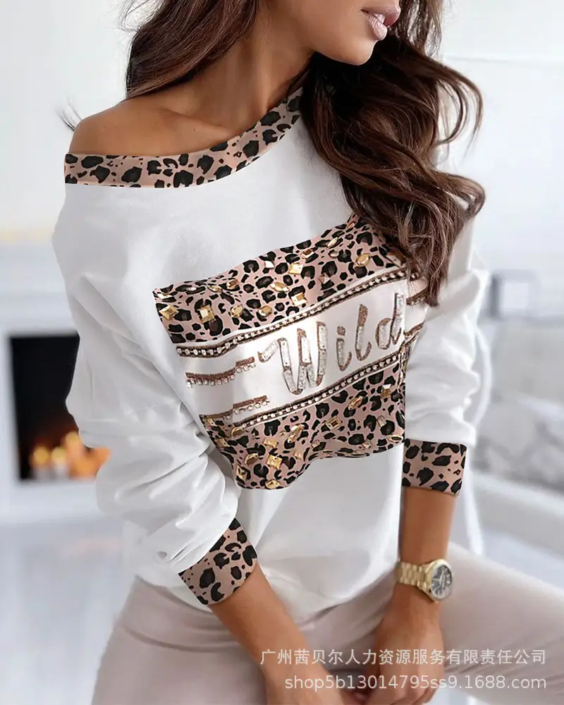 2021 Women's White Rhinestone Off-Shoulder Top ODT0840