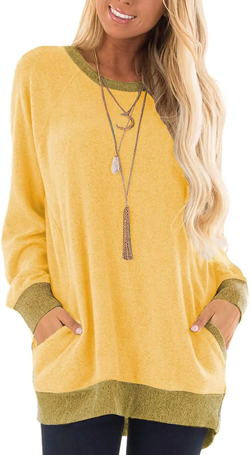Women Long Sleeve Grey Sweatshirt with Pocket Design - Image 4