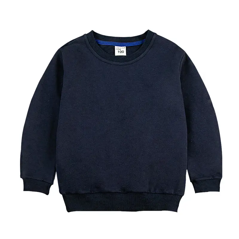 Men Navy Solid Sweatshirt Long Sleeve Winter Wear - Image 17