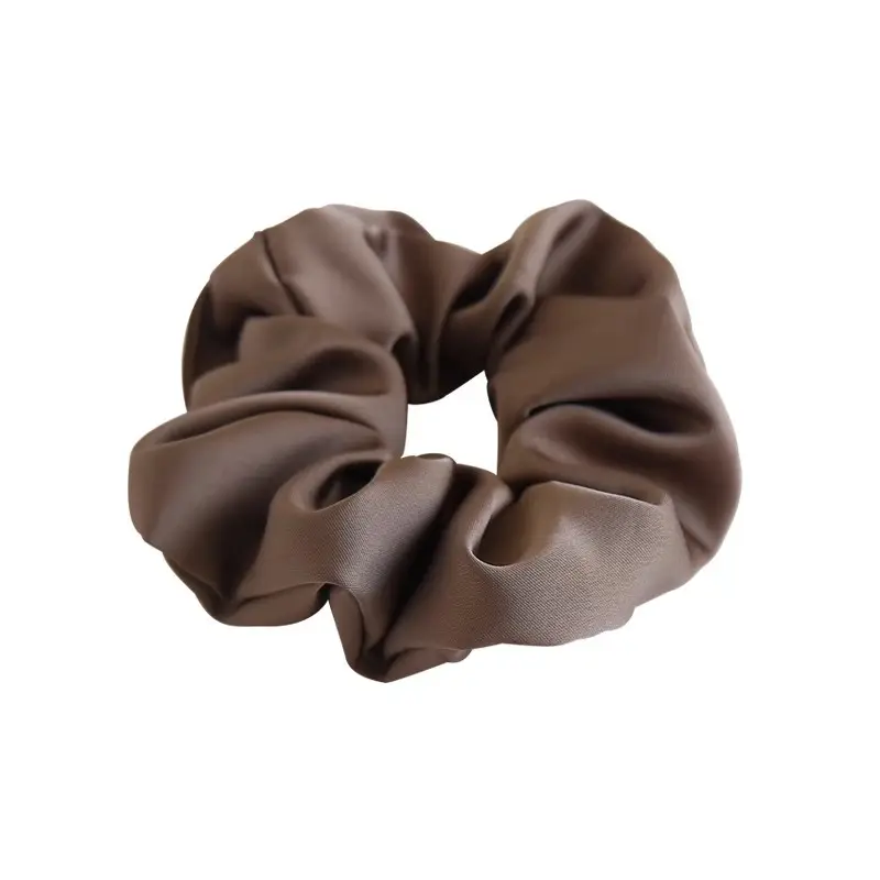 Satin Hair Scrunchie Brown Large Intestine - Image 8