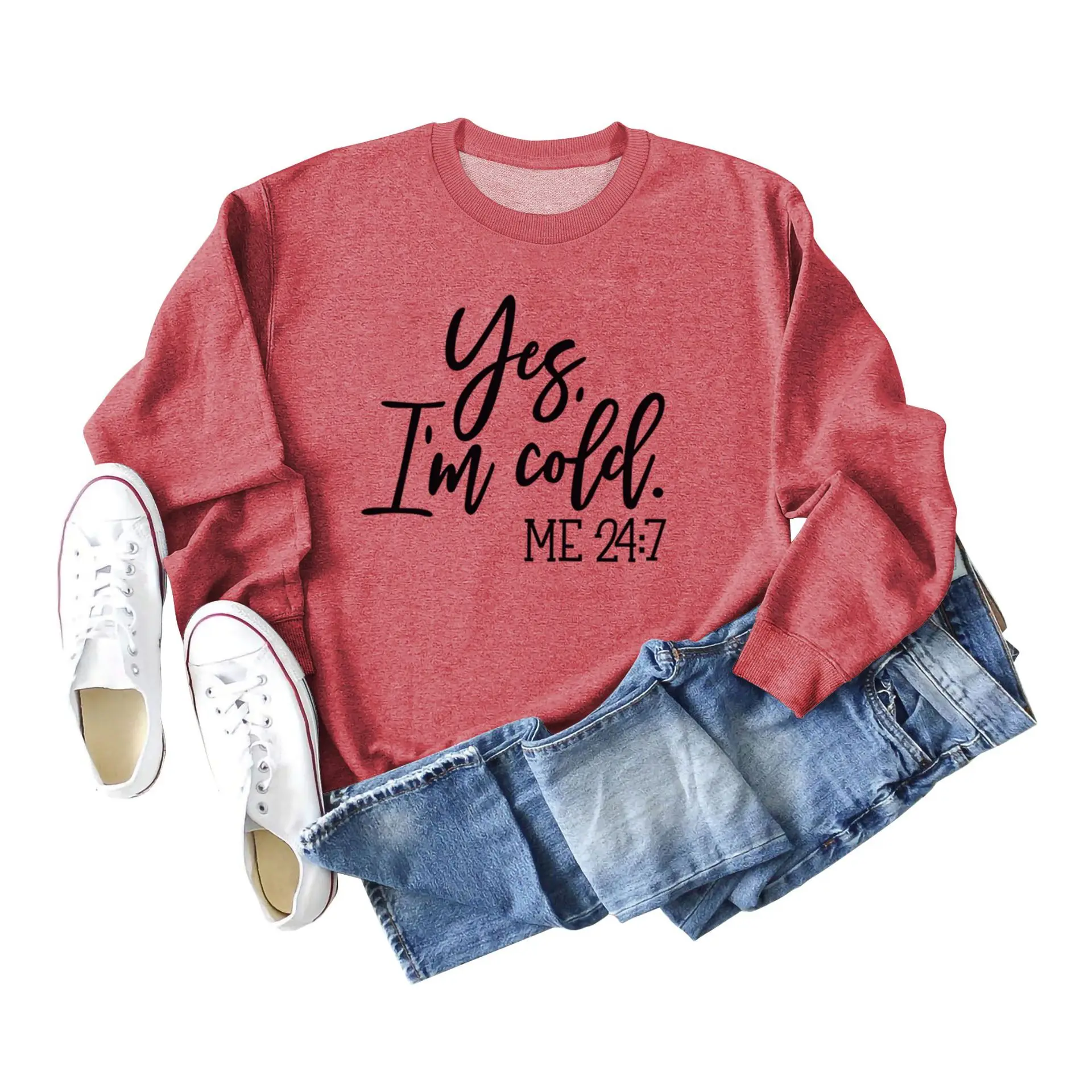 Green Printed Sweatshirt Set for Women with Denim Shorts - Image 11