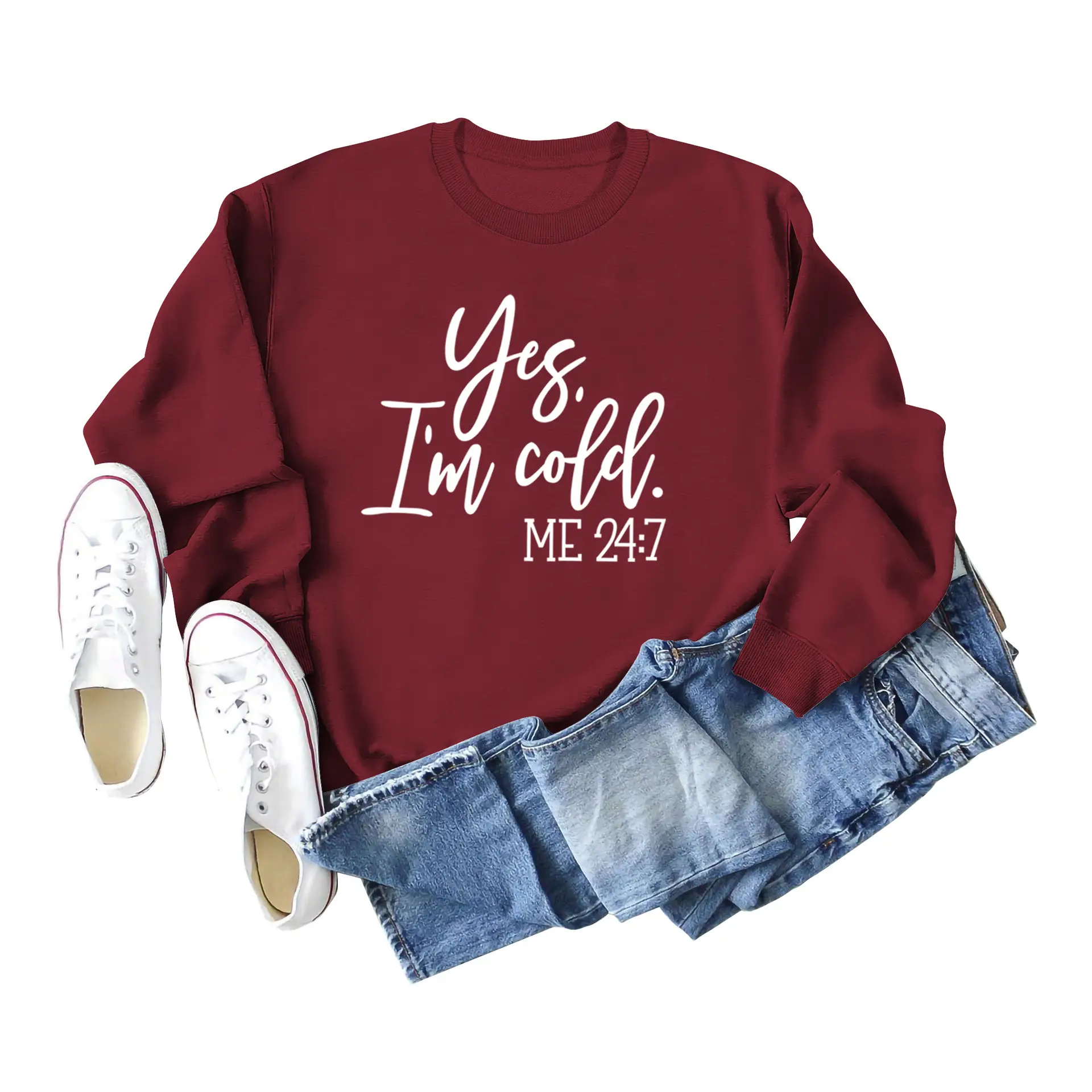 Green Printed Sweatshirt Set for Women with Denim Shorts - Image 6