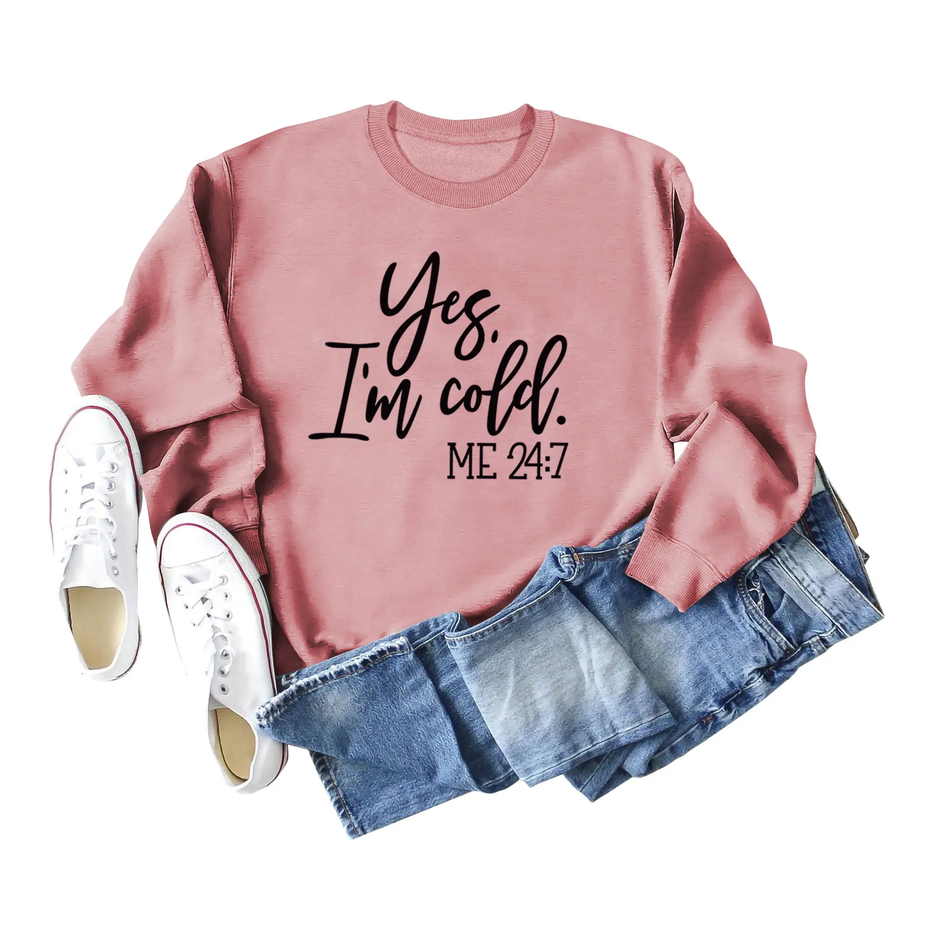 Green Printed Sweatshirt Set for Women with Denim Shorts - Image 8