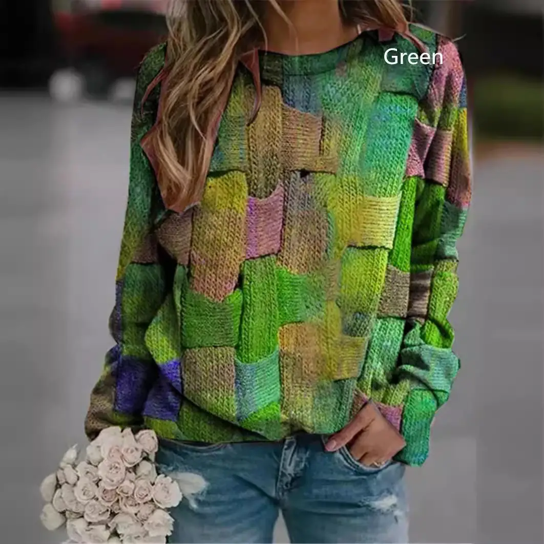 Grey Long Sleeve Printed Women's T-Shirt