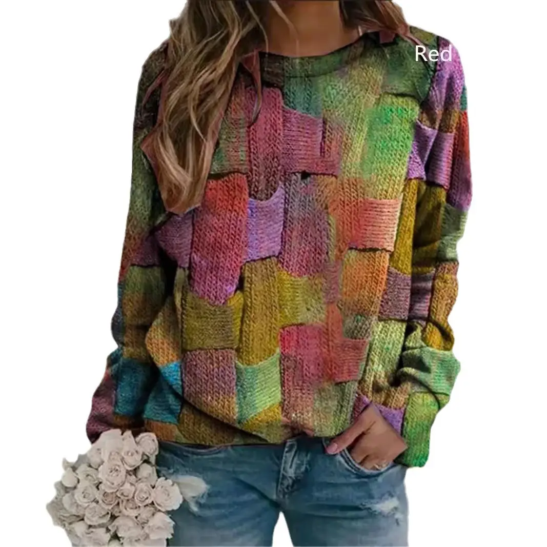 Grey Long Sleeve Printed Women's T-Shirt