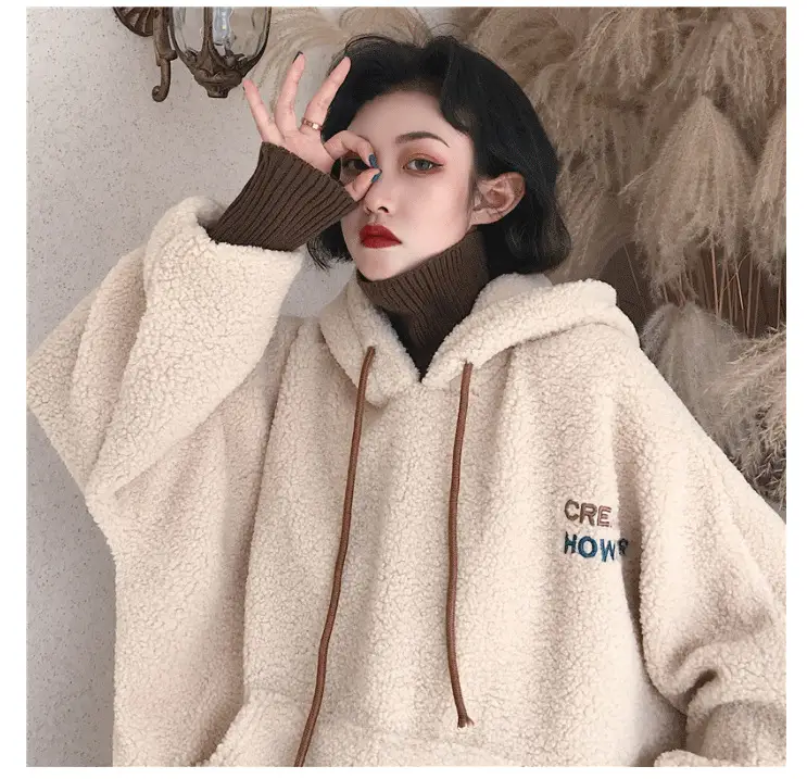 Women Fleece Lined Hoodie Winter Warm Loose Fit — feature 14