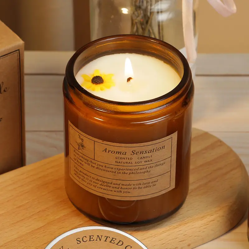 Creative Handmade Soy Wax Scented Candle Smokeless Romantic Glass Wax Holiday Souvenir Fragrance Wholesale Light Fragrance