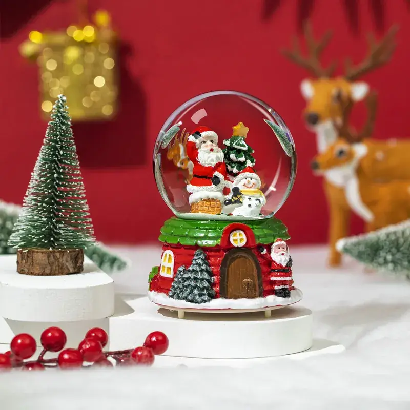 Christmas Snow Globe with Music & Automatic Ornaments - Image 6