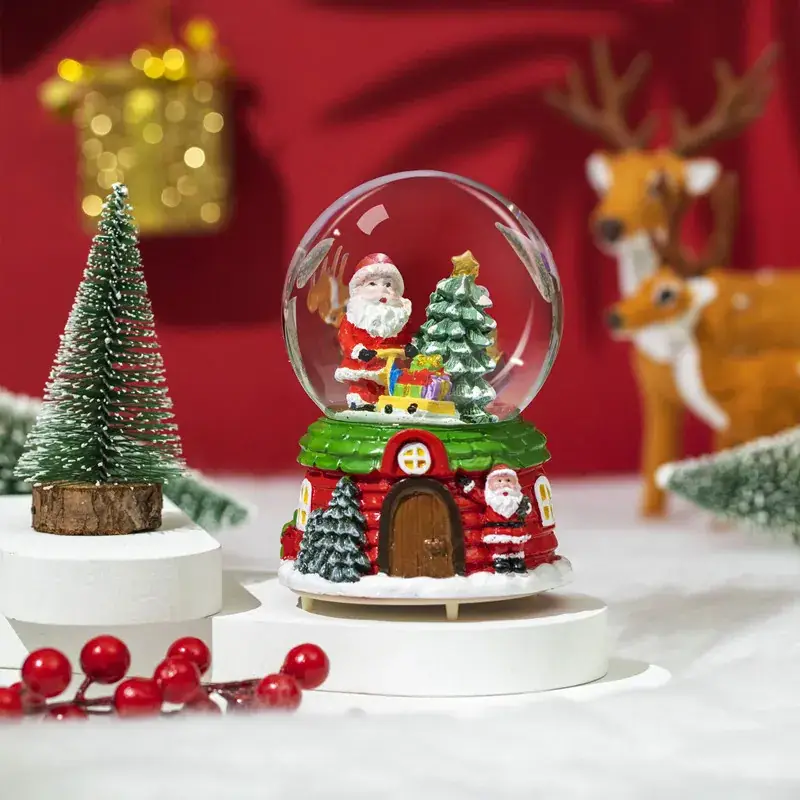 Christmas Snow Globe with Music & Automatic Ornaments - Image 7