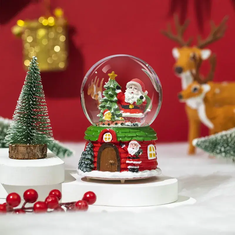 Christmas Snow Globe with Music & Automatic Ornaments - Image 8