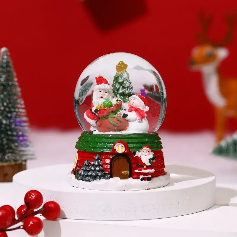 Christmas Snow Globe with Music & Automatic Ornaments - Image 2