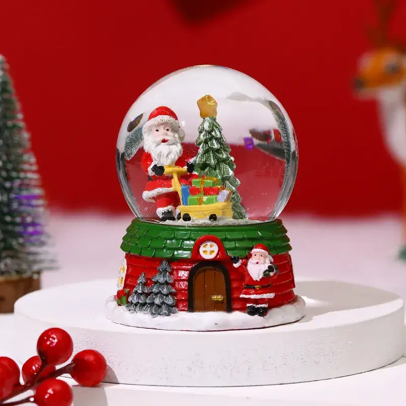 Christmas Snow Globe with Music & Automatic Ornaments - Image 4