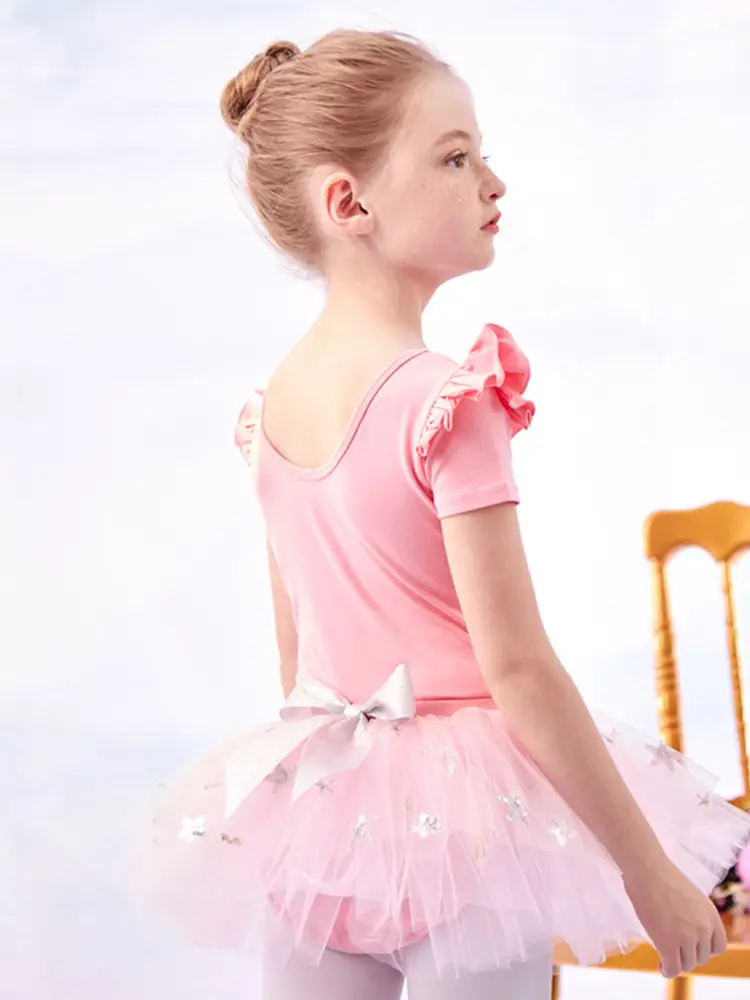 Girls Blue Butterfly Dance Dress Short Sleeve Split Set - Image 10