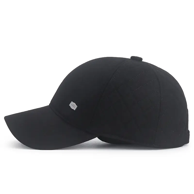 Men Winter Warm Black Cotton Cap - Image 4