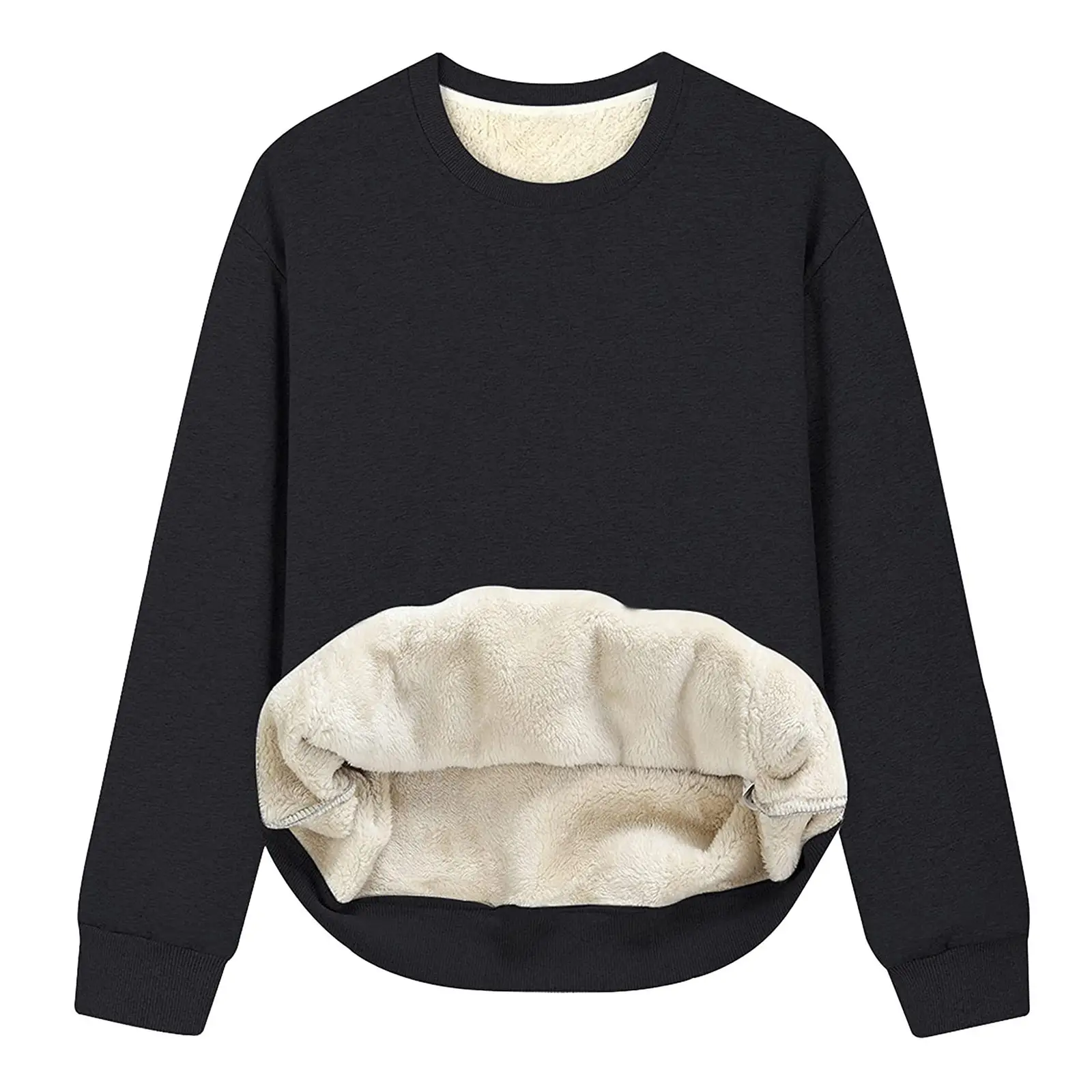 Women's 2021 Black Padded Crew Neck Sweater - Image 4