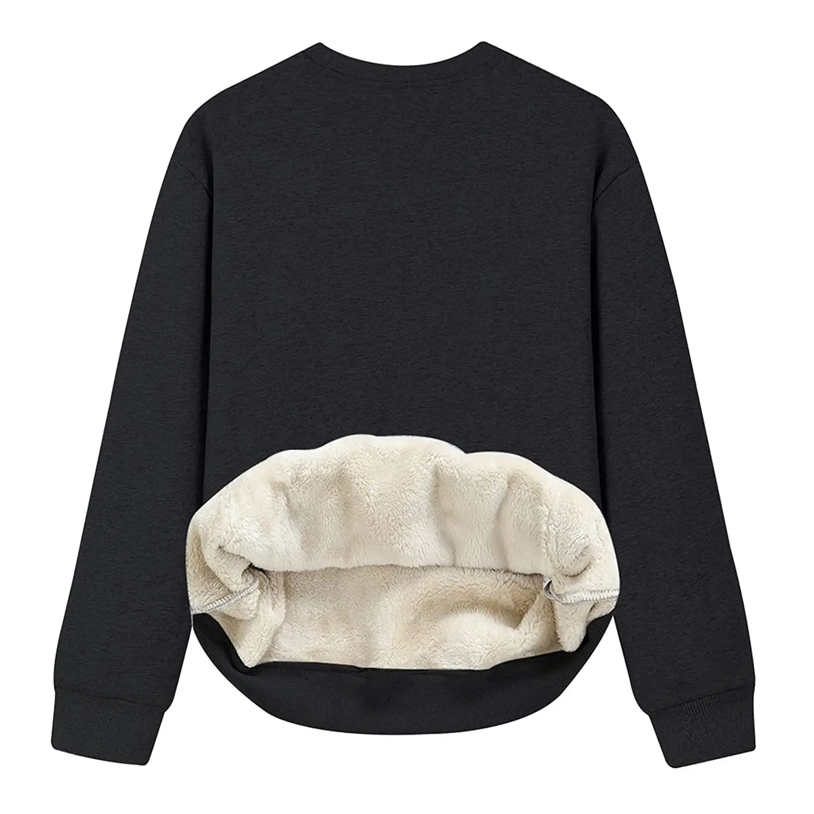 Women's 2021 Black Padded Crew Neck Sweater — feature 3