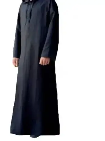 2022 New Muslim Hooded Shirt Navy Blue Long - Image 11