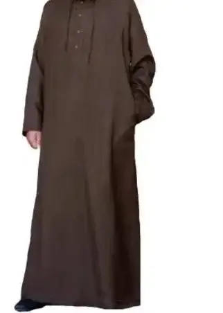2022 New Muslim Hooded Shirt Navy Blue Long - Image 27