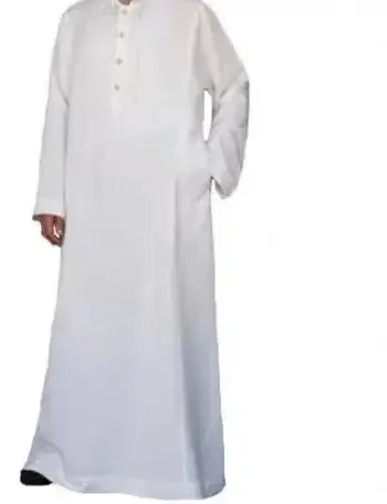 2022 New Muslim Hooded Shirt Navy Blue Long - Image 5