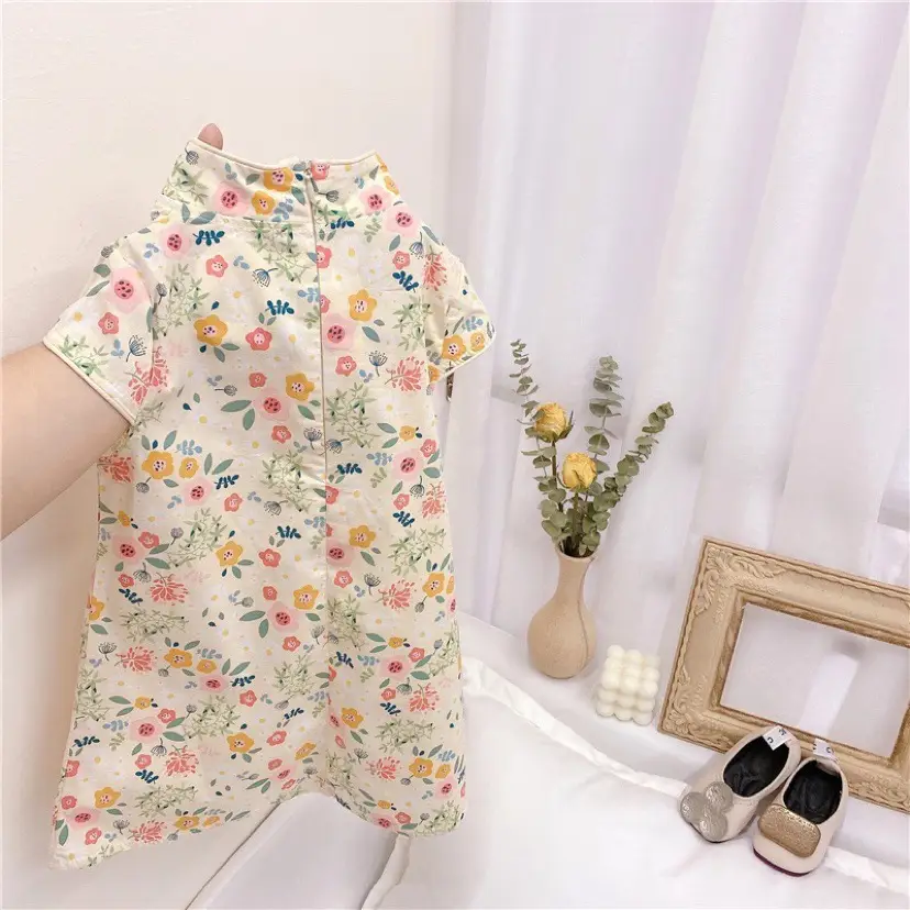 Children's Printed Cheongsam Dress Summer 2021 - Image 2