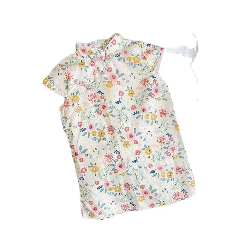 Children's Printed Cheongsam Dress Summer 2021 - Image 4
