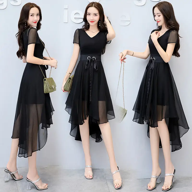 Women Slim Fit Dress Red Black 2020 Summer - Image 7