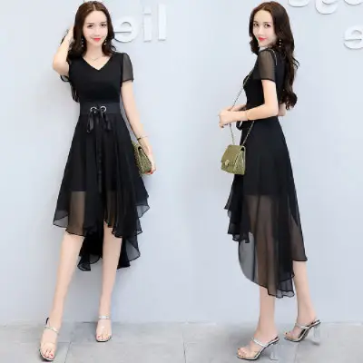 Women Slim Fit Dress Red Black 2020 Summer - Image 3