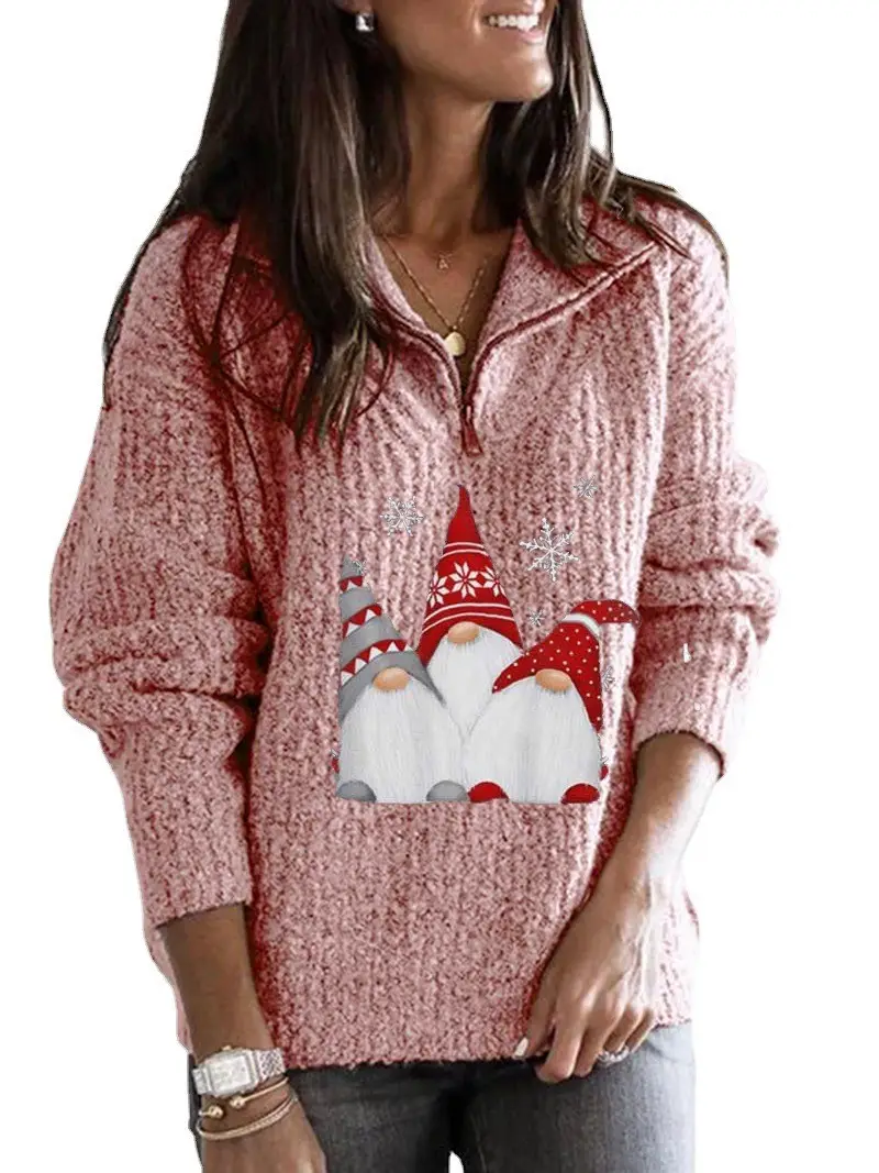 2023 Santa Claus Printed Knitted Women's Sweater - Image 4