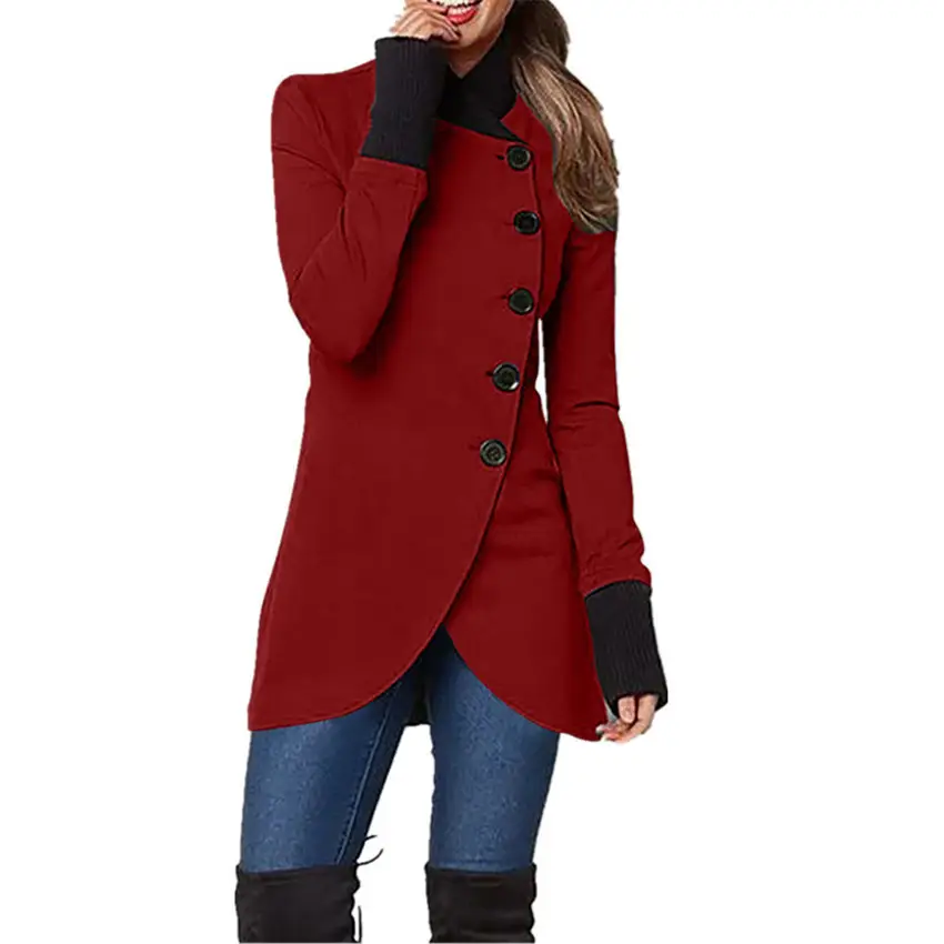 2021 Black Long Sleeve Coat with Button Front - Image 6