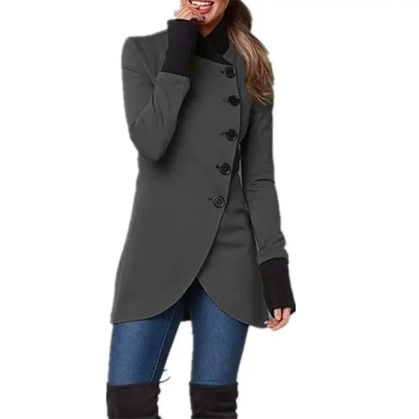 2021 Black Long Sleeve Coat with Button Front - Image 7
