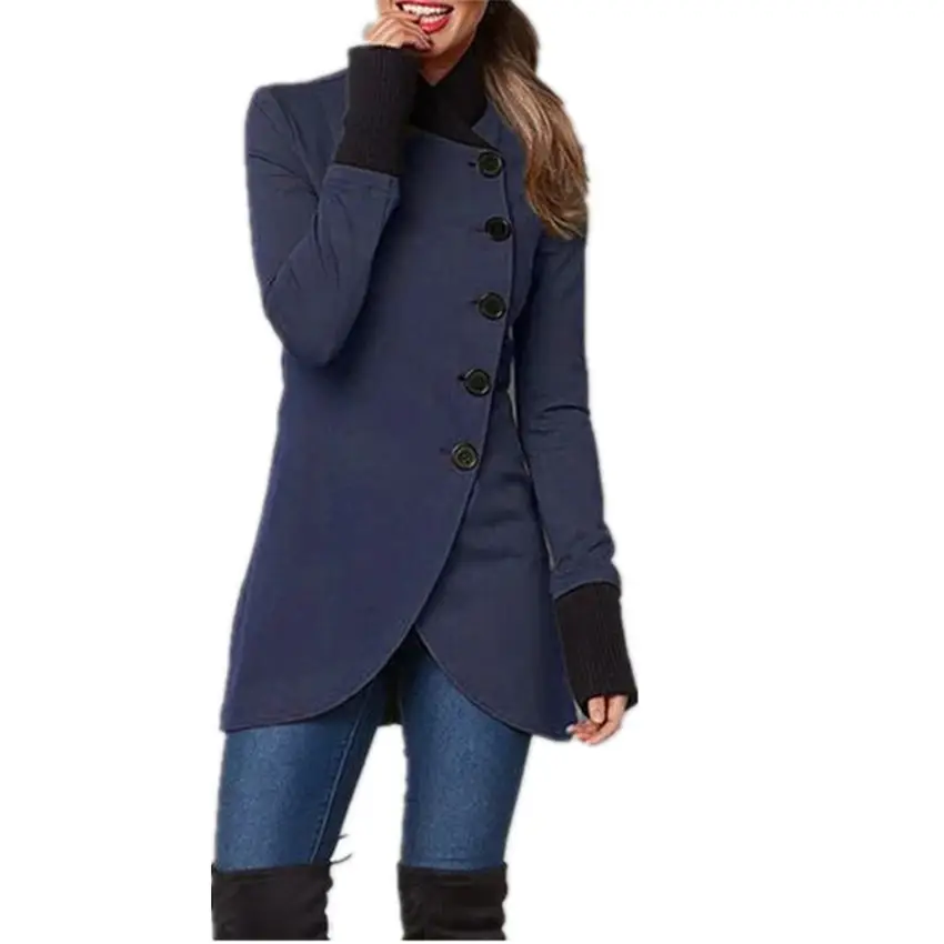 2021 Black Long Sleeve Coat with Button Front - Image 9