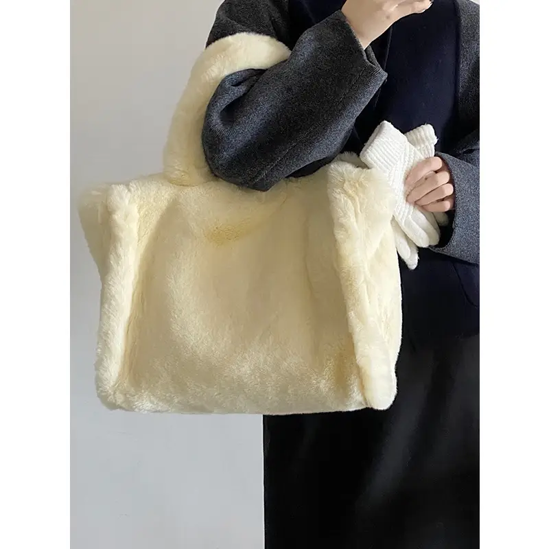 Winter Plush Shoulder Bag Large Capacity Women