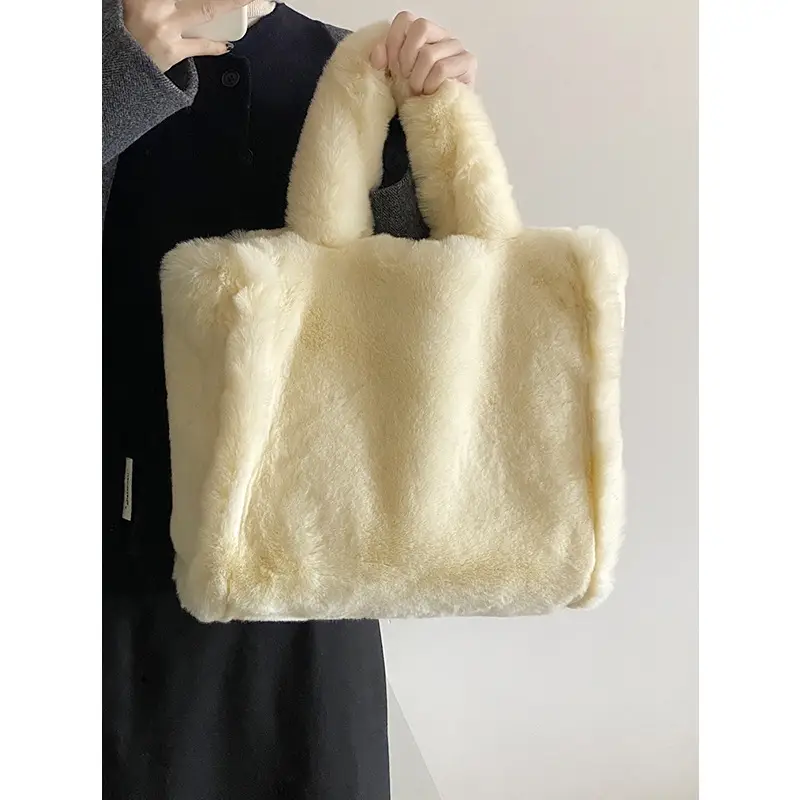 Winter Plush Shoulder Bag Large Capacity Women