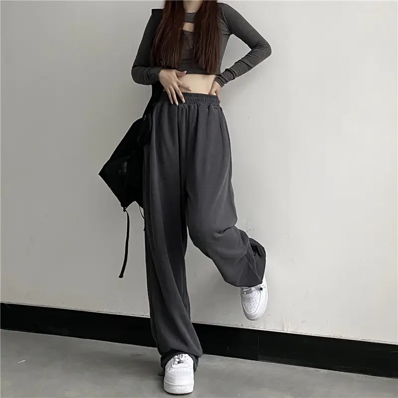 Women Cotton Letter Printed Spring Pants White Drawstring Casual — feature 5
