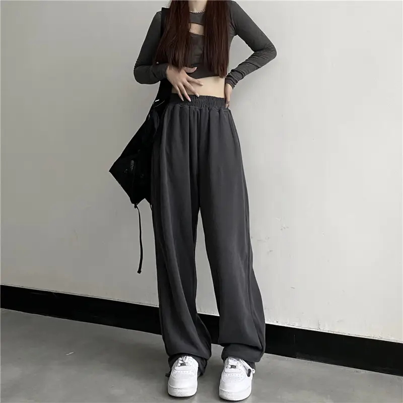 Women Cotton Letter Printed Spring Pants White Drawstring Casual — feature 6