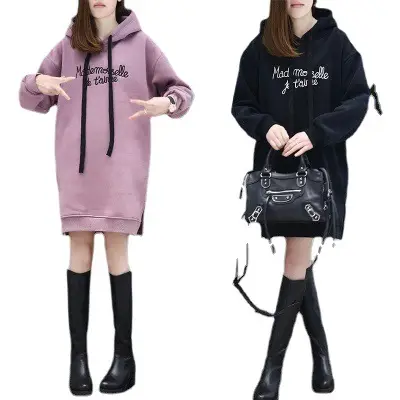 Women's Pink Fleece Hoodie with Embroidered Letter - Image 4