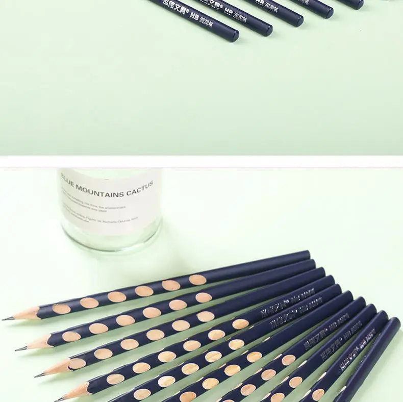 Factory Wholesale Hole Pencil Primary School Students Special 2B Pencil Sketch Painting Triangle Pole Hb Pencil Kidsren's Stationery — feature 13